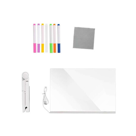 Pizarra acrílica LED para dibujar Blanco