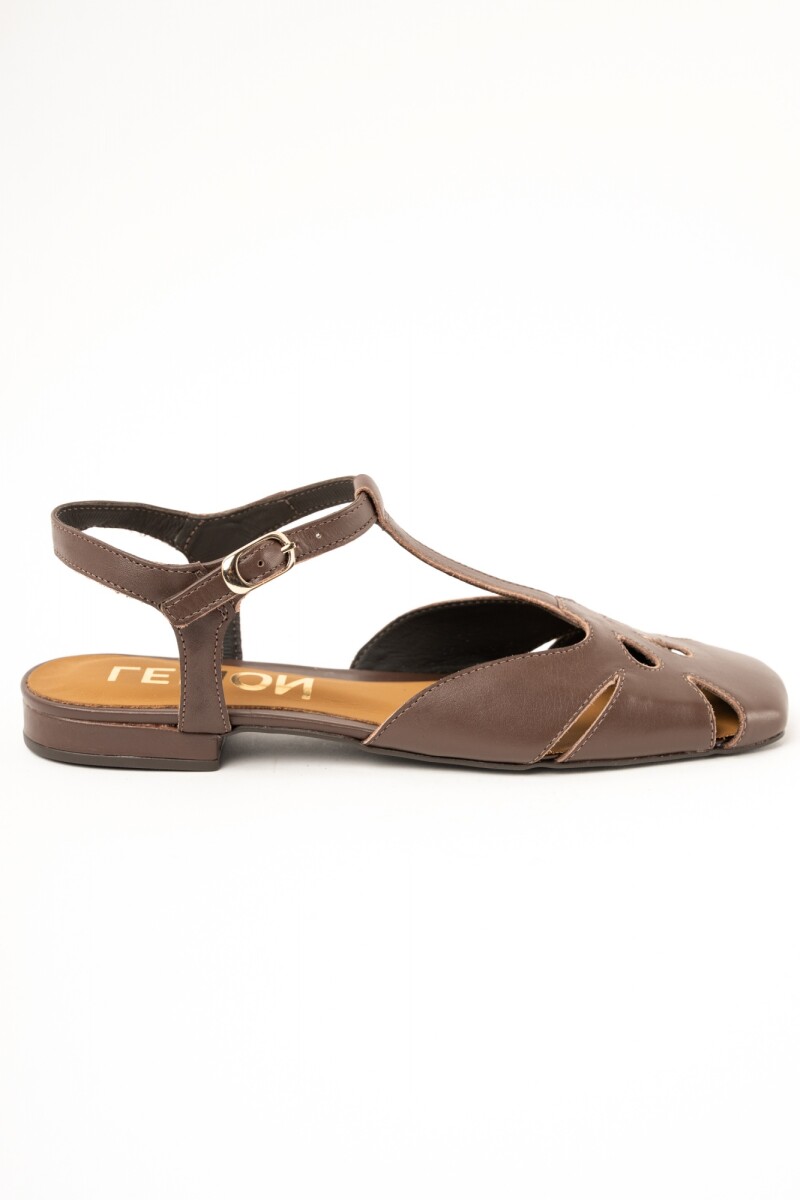 Sandalia Calada Cuero - Chocolate 