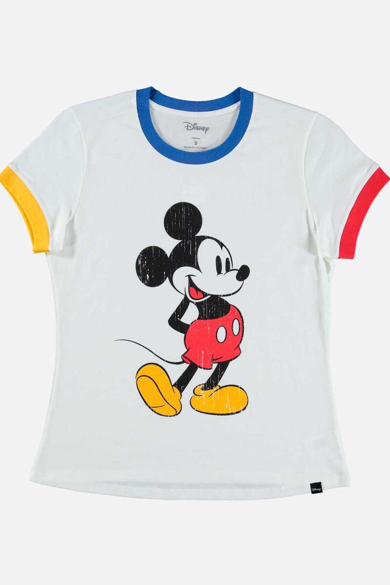 T-shirt de mujer retro Mickey BLANCO