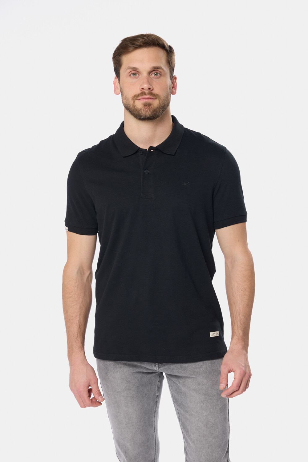 REMERA POLO JERSEY RAYADA Negro