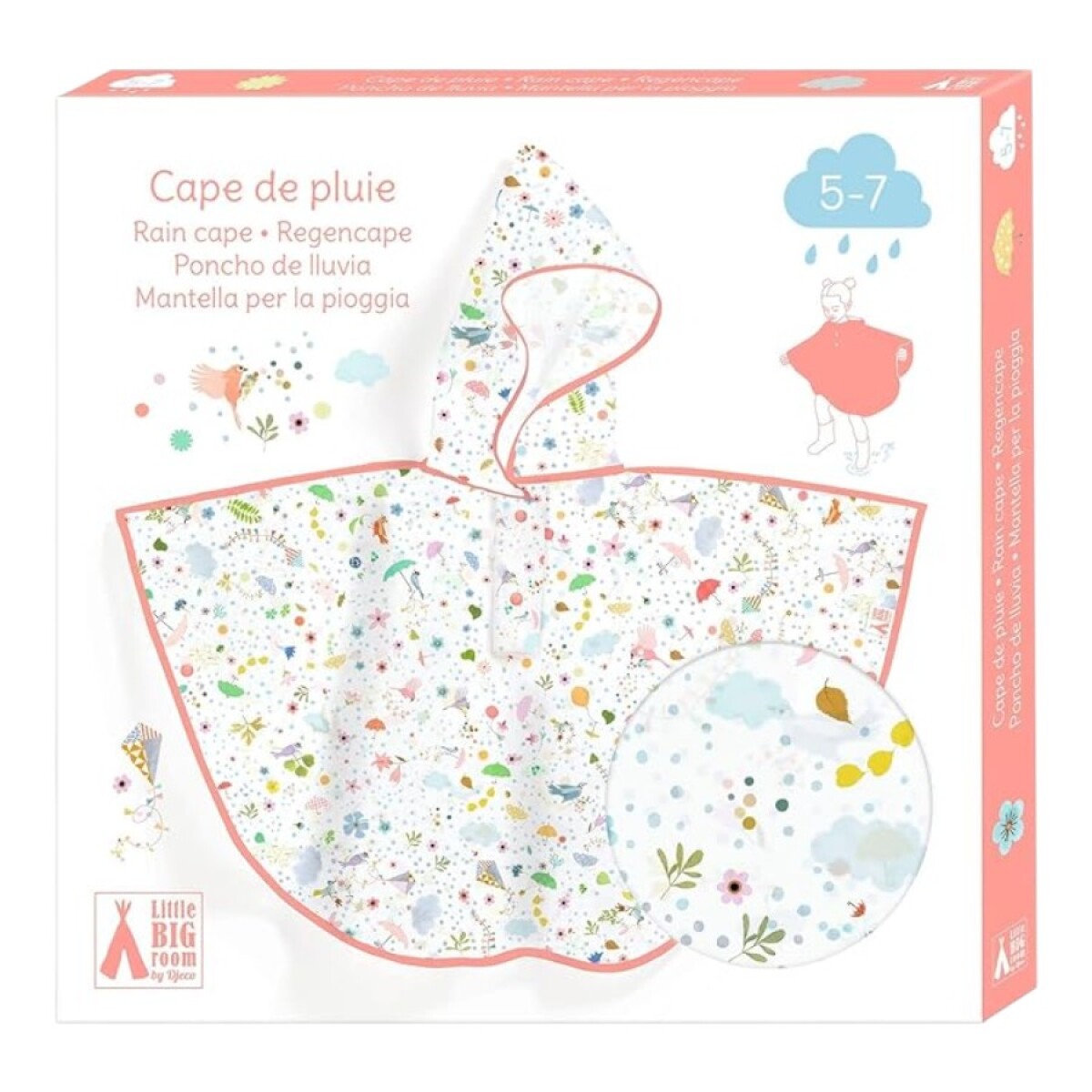 Poncho de Lluvia Rocket Djeco - Rosa 