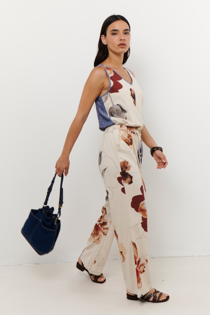 MUSCULOSA LINO TULIP AZUL