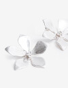 Aros Pasantes Metal Aros Pasantes Maxi Flor Metal Worn Silver - Plateado Plata Cepillada Mate