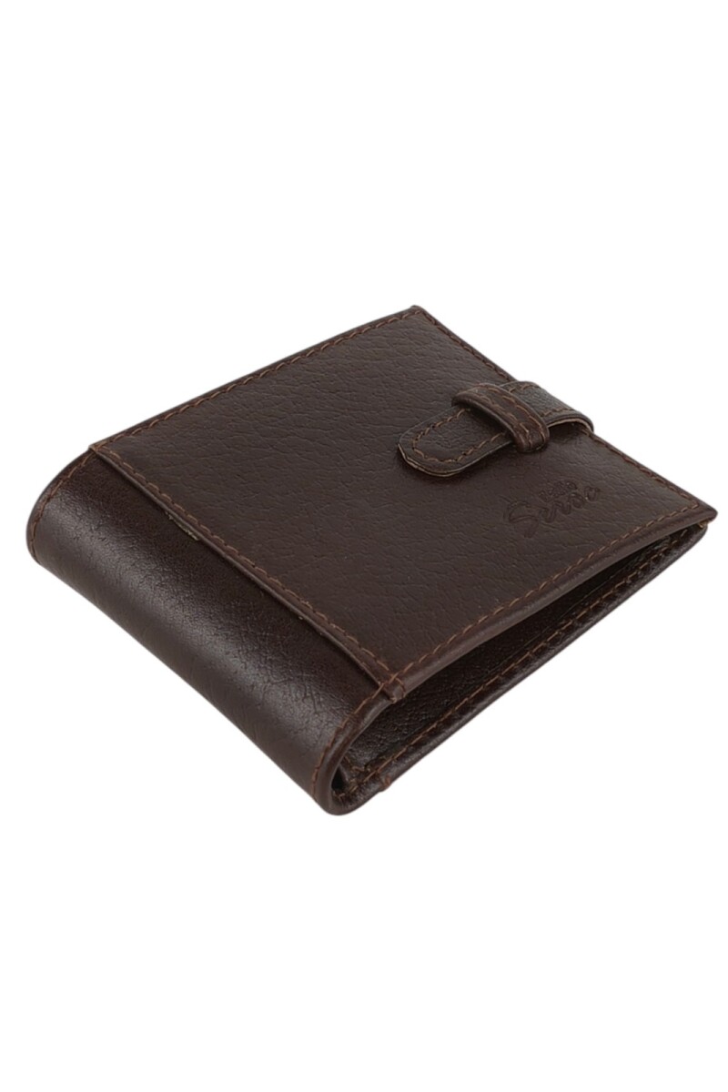 Billetera c/tapa lomo, lengüeta y volante Marrón