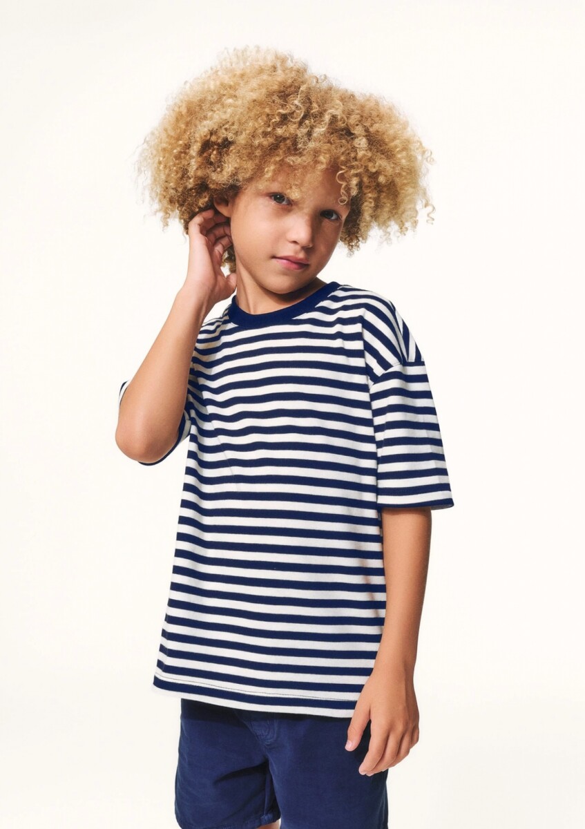 CAMISETA INFANTIL DE RAYAS - AZUL 