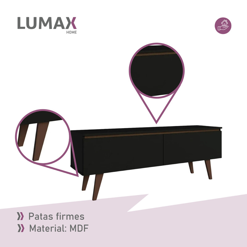 Rack para TV Lumax 2 puertas rustico 55 pulgadas Negro