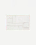 Cuadro Klis de lino con formas geométricas blanco 60 x 90 cm
