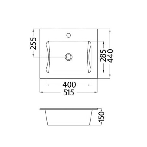 Bacha blanca De Baño Para Muebles X5Drp Ferrum BLANCO