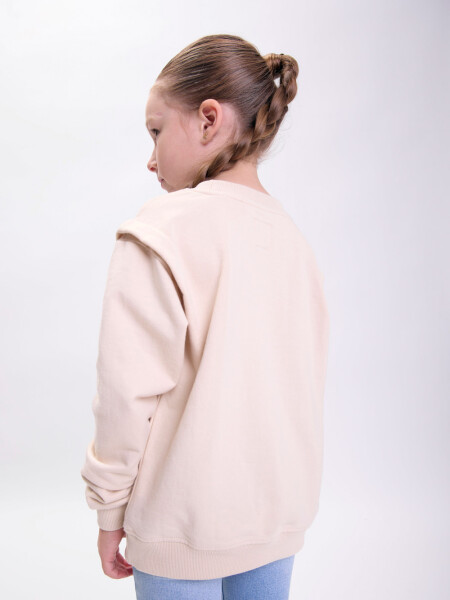 Buzo deportivo estampa Corazón Beige
