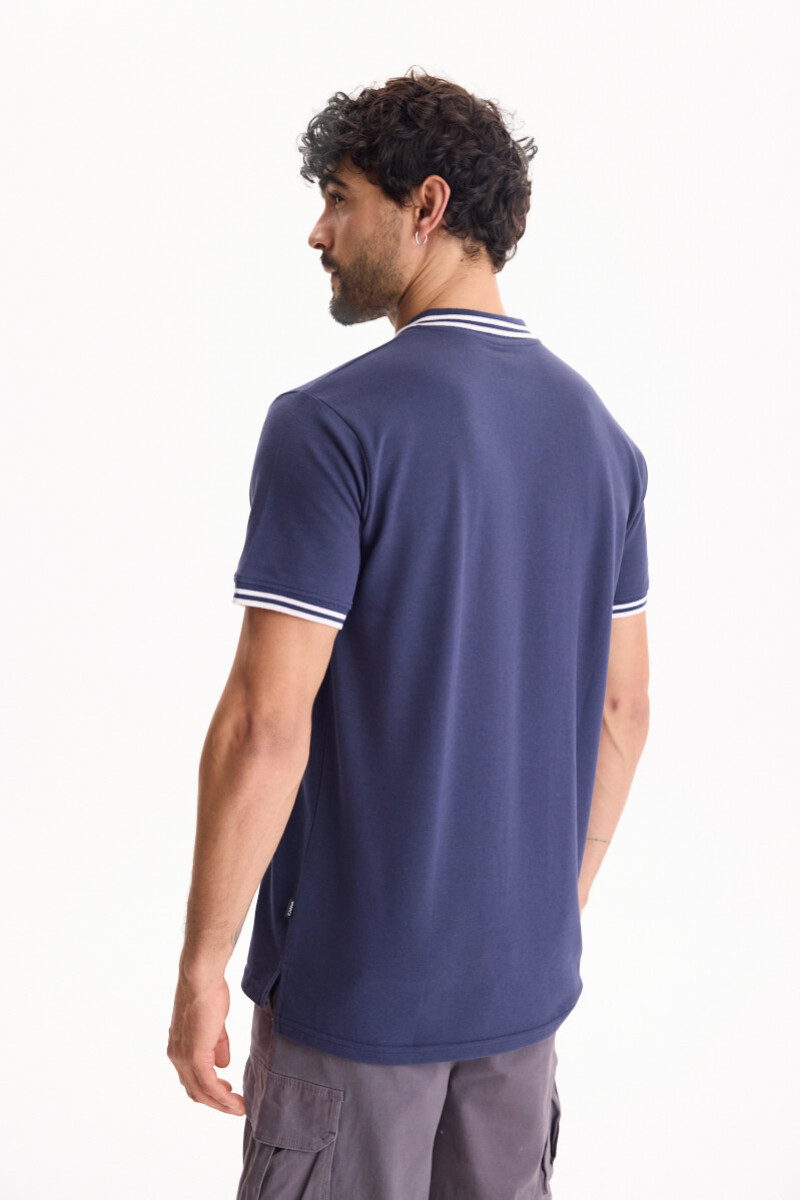 Remera Polo Stripped Azul