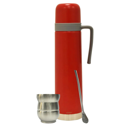 Set Comet Termo 750ml +mate lavable 140ml +bombilla regalo Plateado