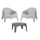 Set x2 Sillones Skarpo + Mesa GRIS CLARO
