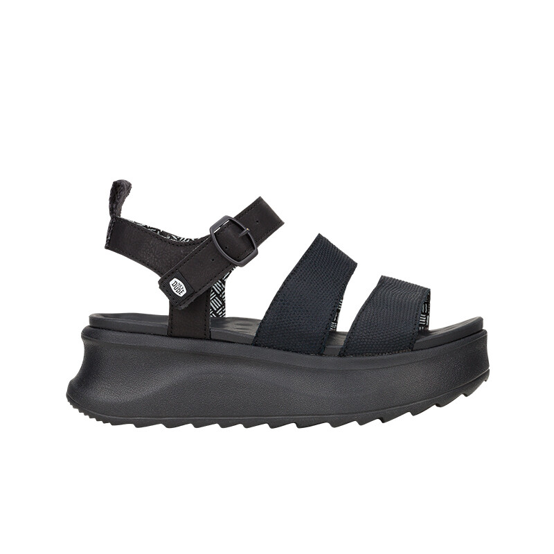 Sandalias Hey Dude Delray Buckle Classic Negro