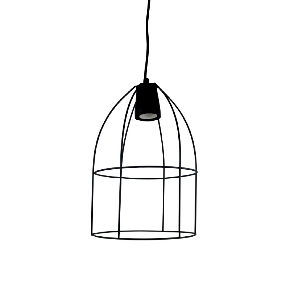 ""COLGANTE 1 LUZ ""JAULA"" E27 NEGRO" 