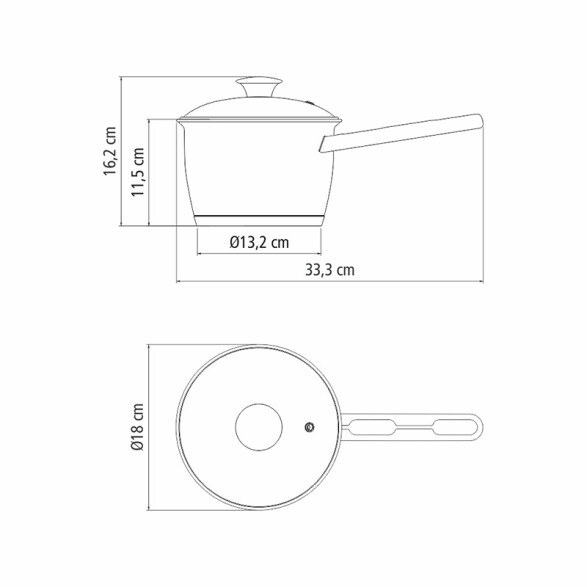 Olla honda c/mango y t. vid. ø16cm 2,1lt"allegra" TF1818