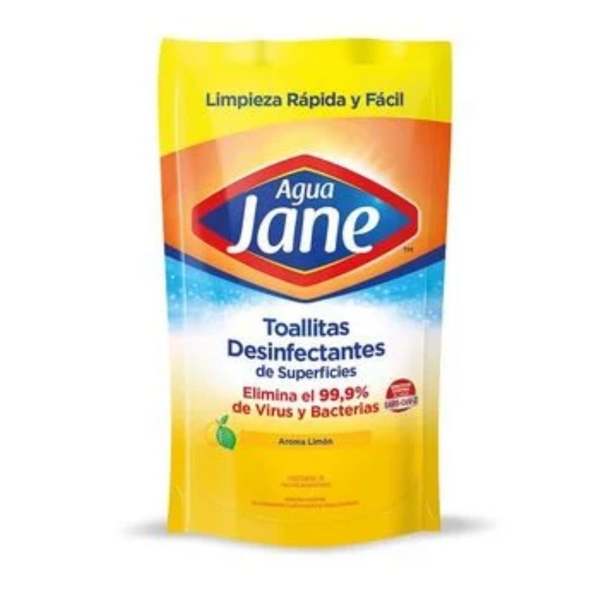 Toallitas Desinfectantes Agua Jane Limón Repuesto X35 