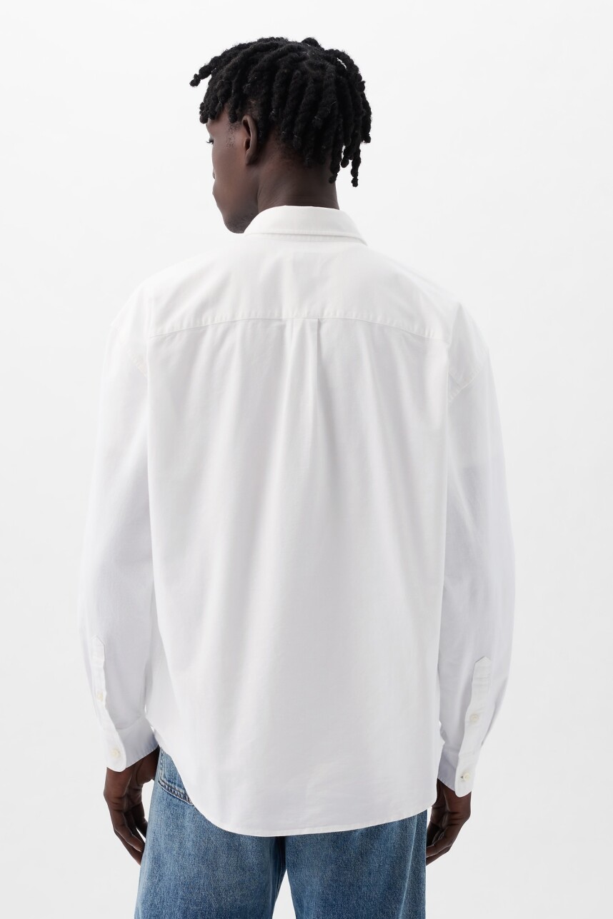 Camisa Oxford Big Shirt Hombre Optic White V6