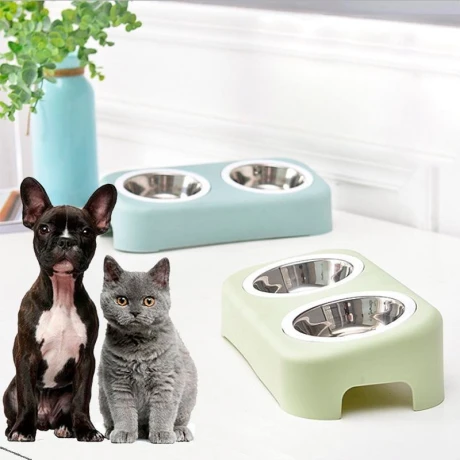 Comedero/Bebedero Verde Doble Pet Melamina Bowls Acero Inoxidable Comedero/Bebedero Verde Doble Pet Melamina Bowls Acero Inoxidable