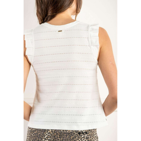 Remera Texturada Manga Tablitas Blanco