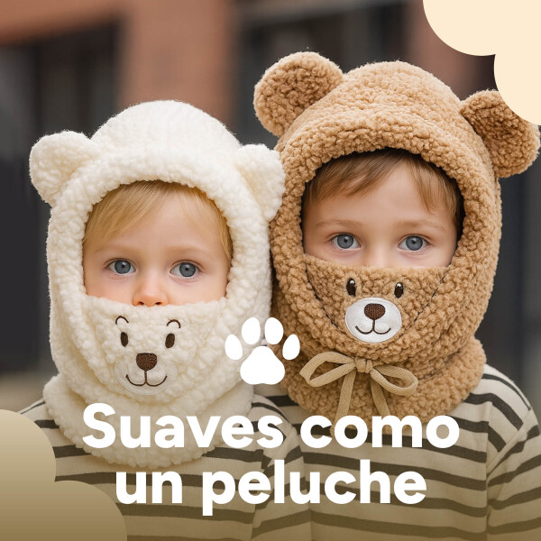 Gorro Pasa Montañas Corderito Orejas Frio Invierno Termico Variante Color Blanco