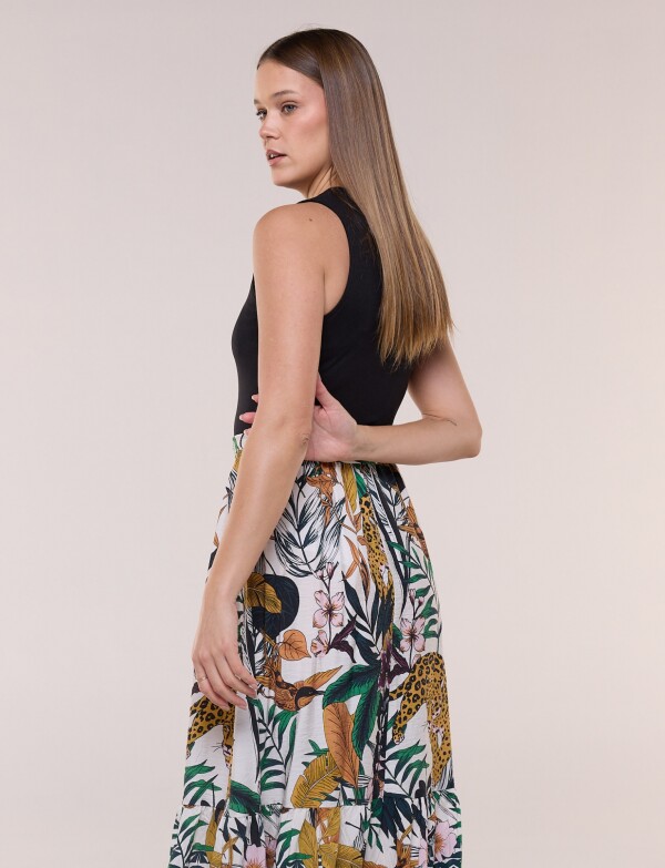 Vestido Maxi Combinado NEGRO/MULTI