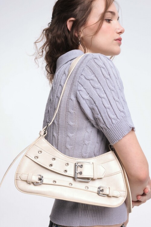 Cartera de hombro Glossy Blanco