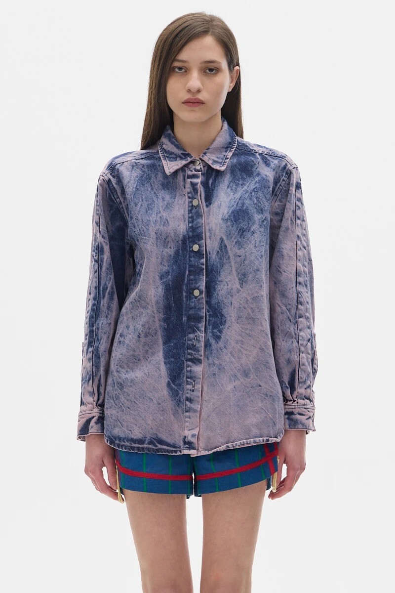 Camisa Noble Denim Washed Rosa