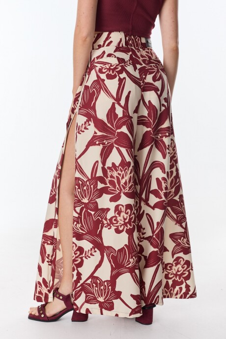 Pantalon Flor Flores Bordeaux