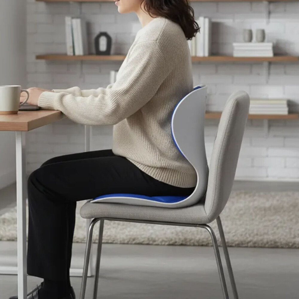 Respaldo Lumbar Corrector De Postura Espaldar Ergonómico Azul