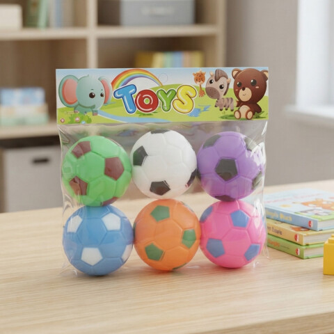 Set X 6 Pelota Goma Para Agua Con Chifle 7 Cm U