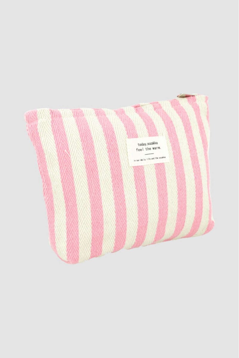 Pouch de playa rayas - Rosado 