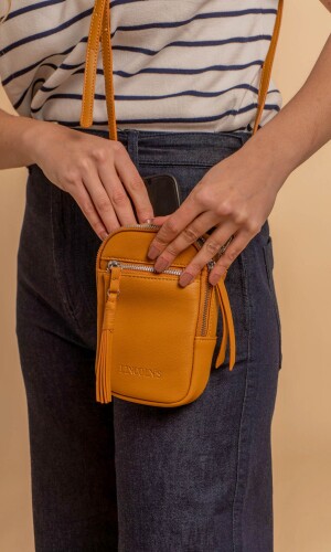 PHONEBAG / PORTA CELULAR GENCIANA MOSTAZA