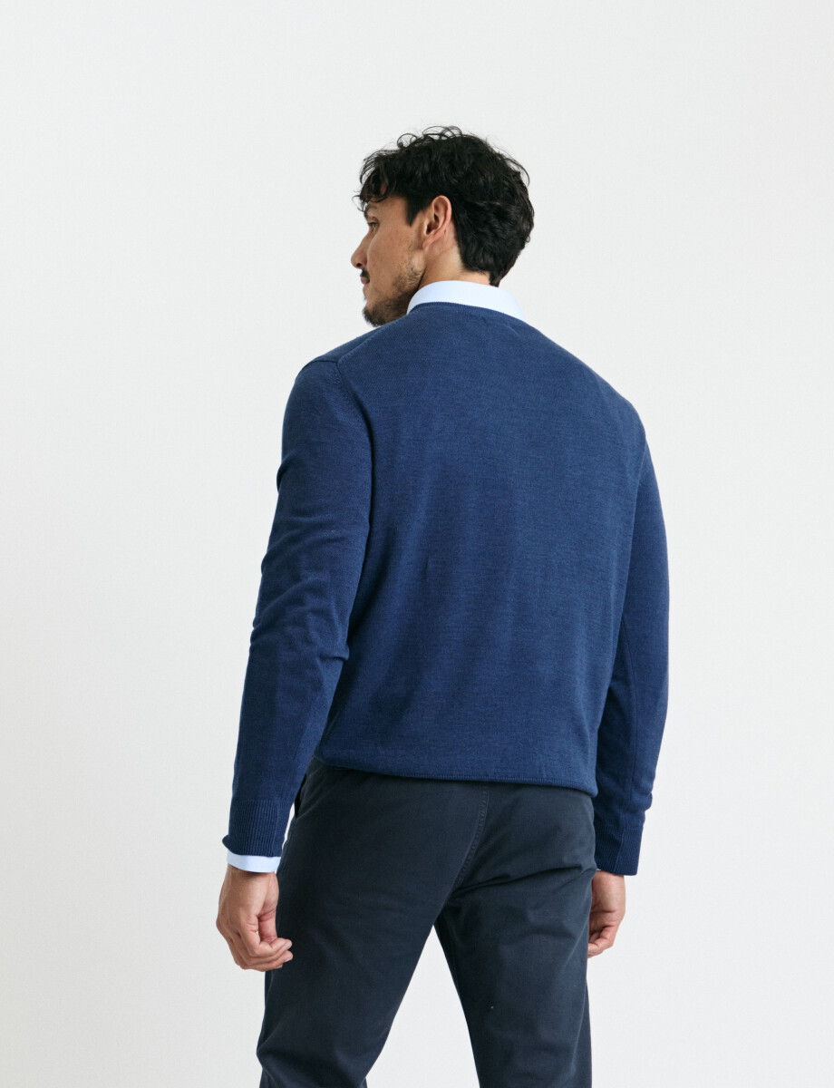 470985 SWEATER HARRINGTON LABEL Azul Piedra