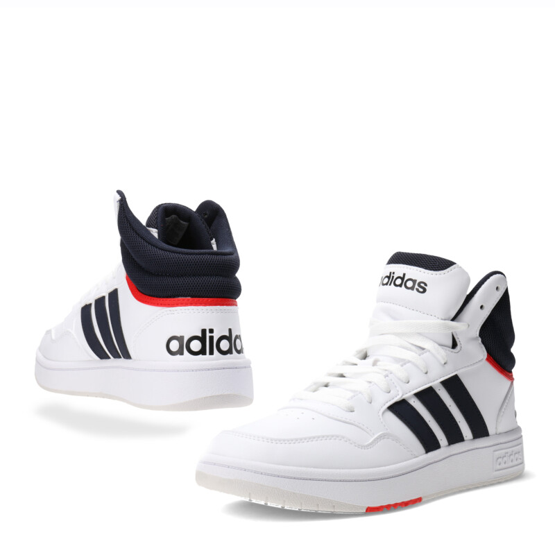 Championes de Hombre Adidas Hoops 3.0 Mid Classic Vintage Blanco - Azul Marino - Rojo