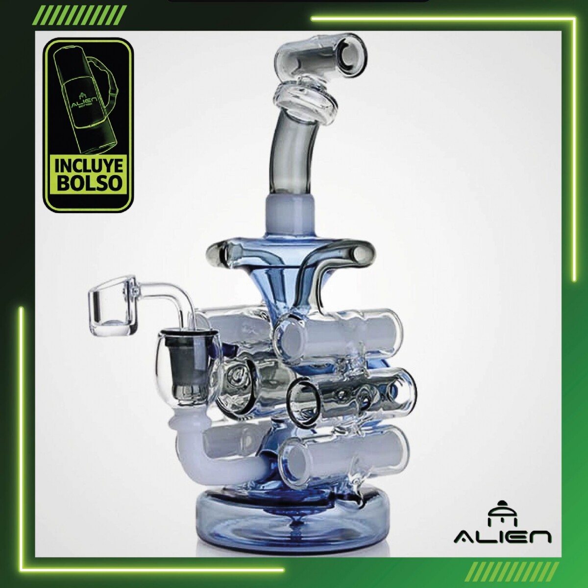 BONG ALIEN OIL RIG RECICLADOR PERC SHOWER HEAD 25CM - AL133 