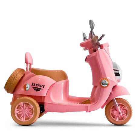 Triciclo Eléctrico Infantil Moto Para Niños A Batería Rosa Pastel