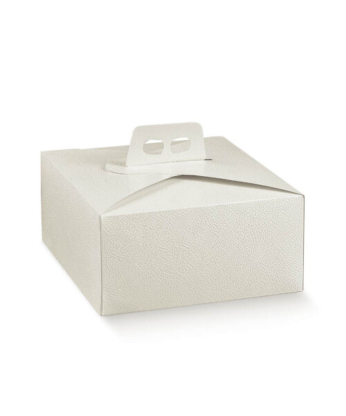 CAJA TORTA 27x27x12 cm PELLE BIANCO