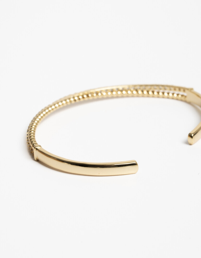 Pulseras Rígidas Cubic zirconia Pulsera Con Cubic Zirconia - Dorado