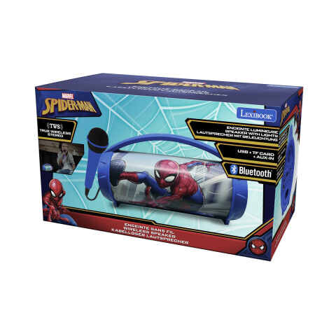 Parlante con Bluetooth, Luz y Micrófono Lexibook 30 cm Spiderman