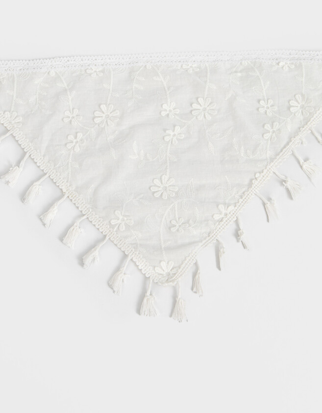 Vinchas Textiles Con bordado Vincha Con Borlas - Blanco Crudo
