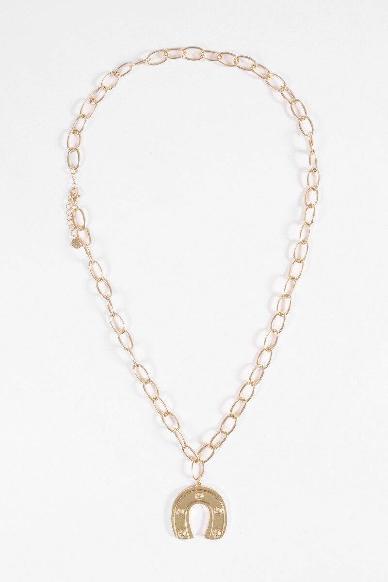 Collar cadena doble herradura dorado