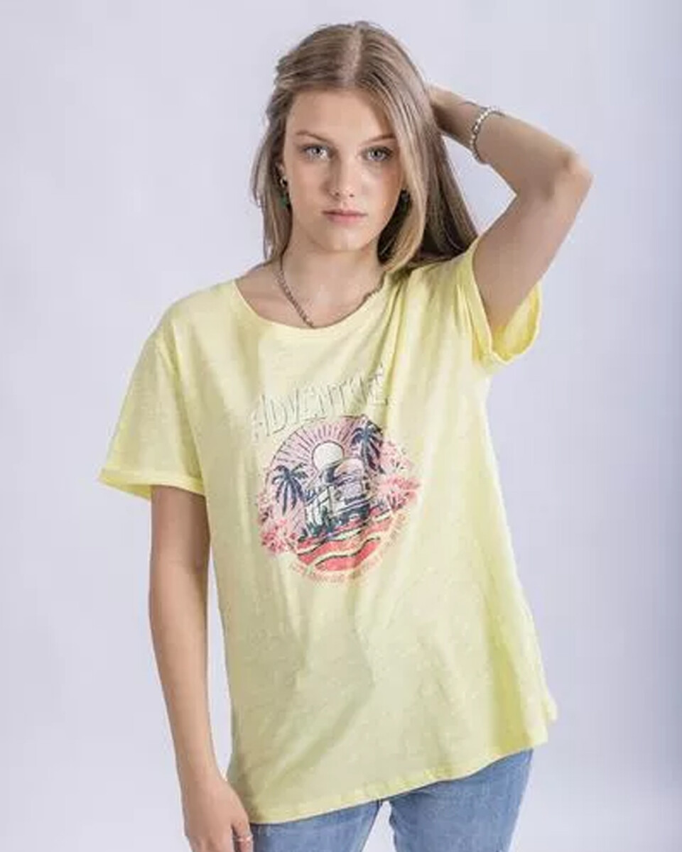 Camiseta en algodón estampada UFO Adventure amarilla - L 