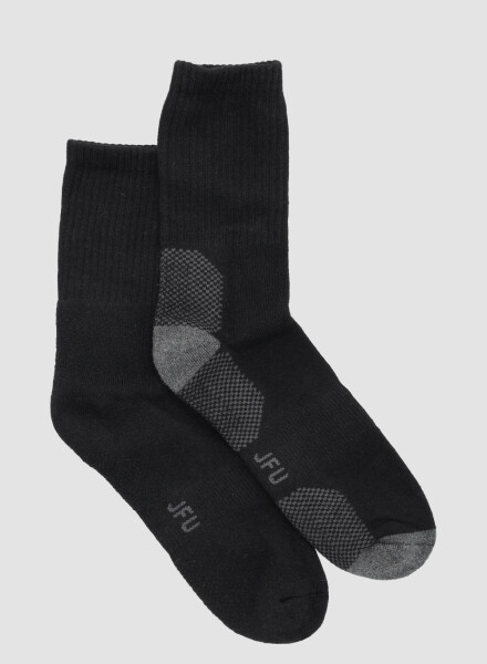 Medias 2 pack una lisa mas una con diseño y felpa interior e Negro