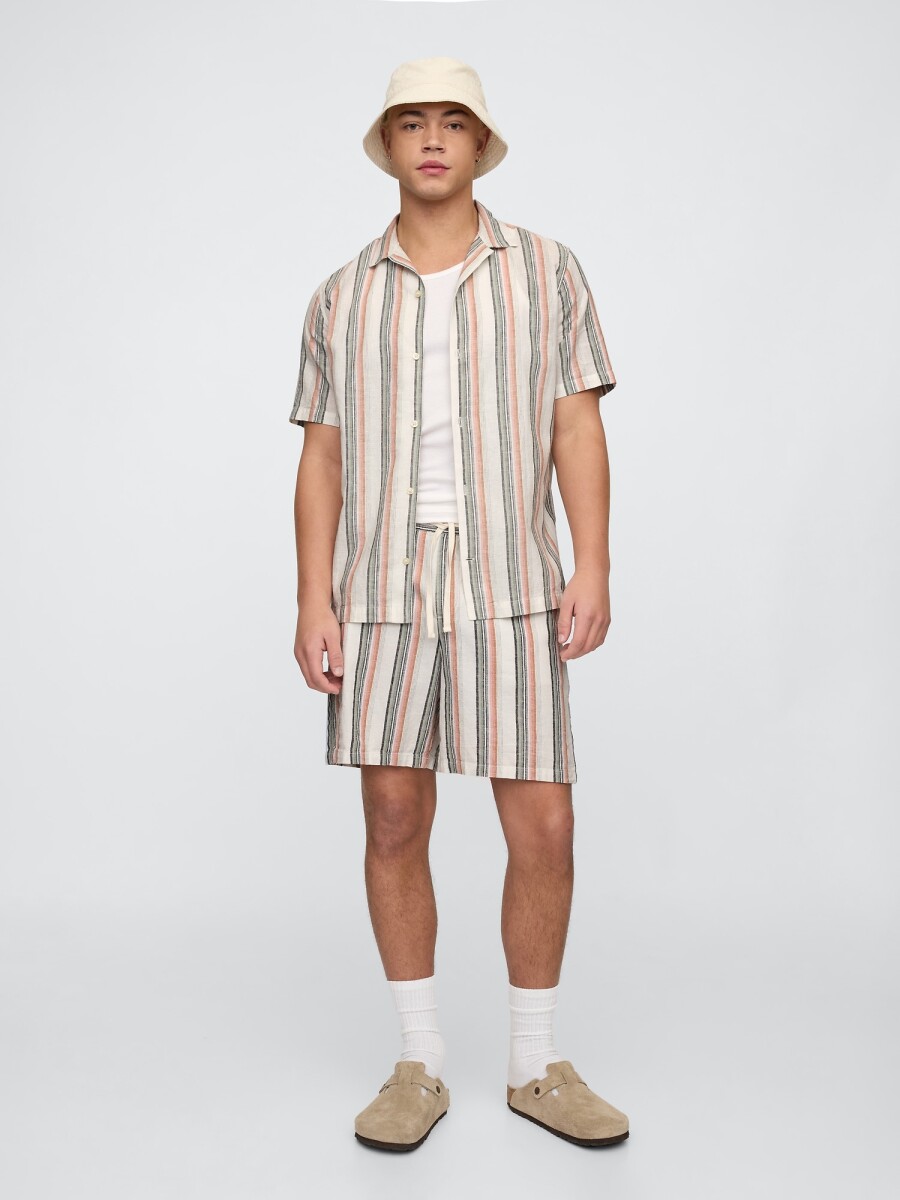 Short De Lino Easy 7Inch Hombre - Multi Stripe 