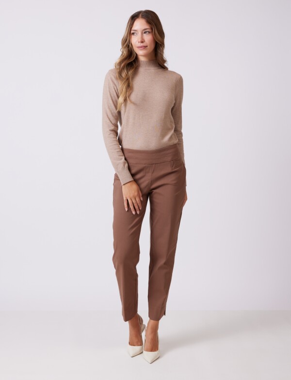 Pantalon Slim MARRON
