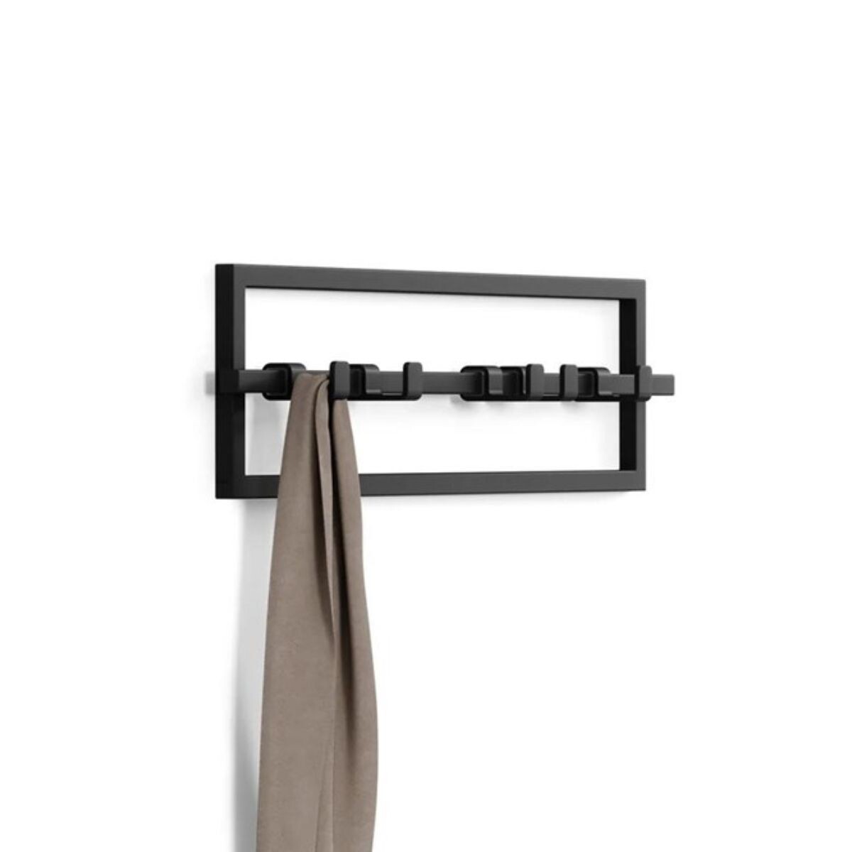 Perchero de pared 5 ganchos - Negro 