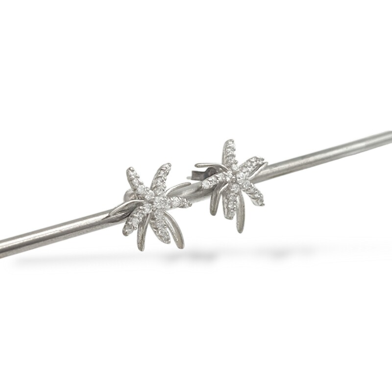 Caravanas Estrella-Plata 925-Piedra Zirconia-CA3153 Conpiedra