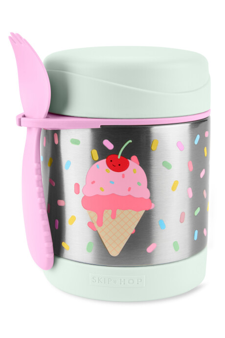 Tupper de acero inoxidable con cubierto, diseño helado Sin color