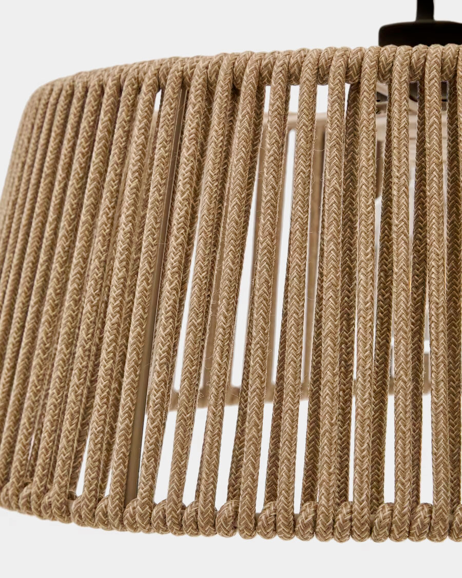 Pantalla para lámpara de techo Aldet de cuerda jaspeada beige Ø46 cm Pantalla para lámpara de techo Aldet de cuerda jaspeada beige Ø46 cm