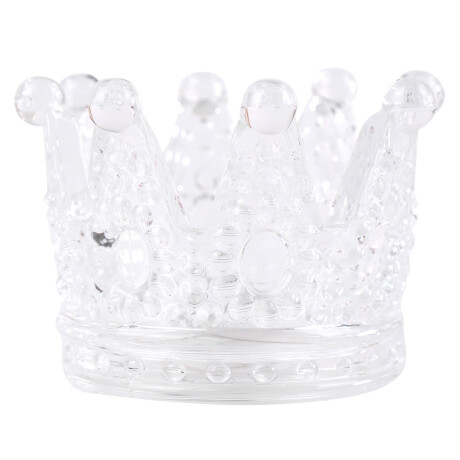 Candelabro de vidrio corona labrada Candelabro de vidrio corona labrada